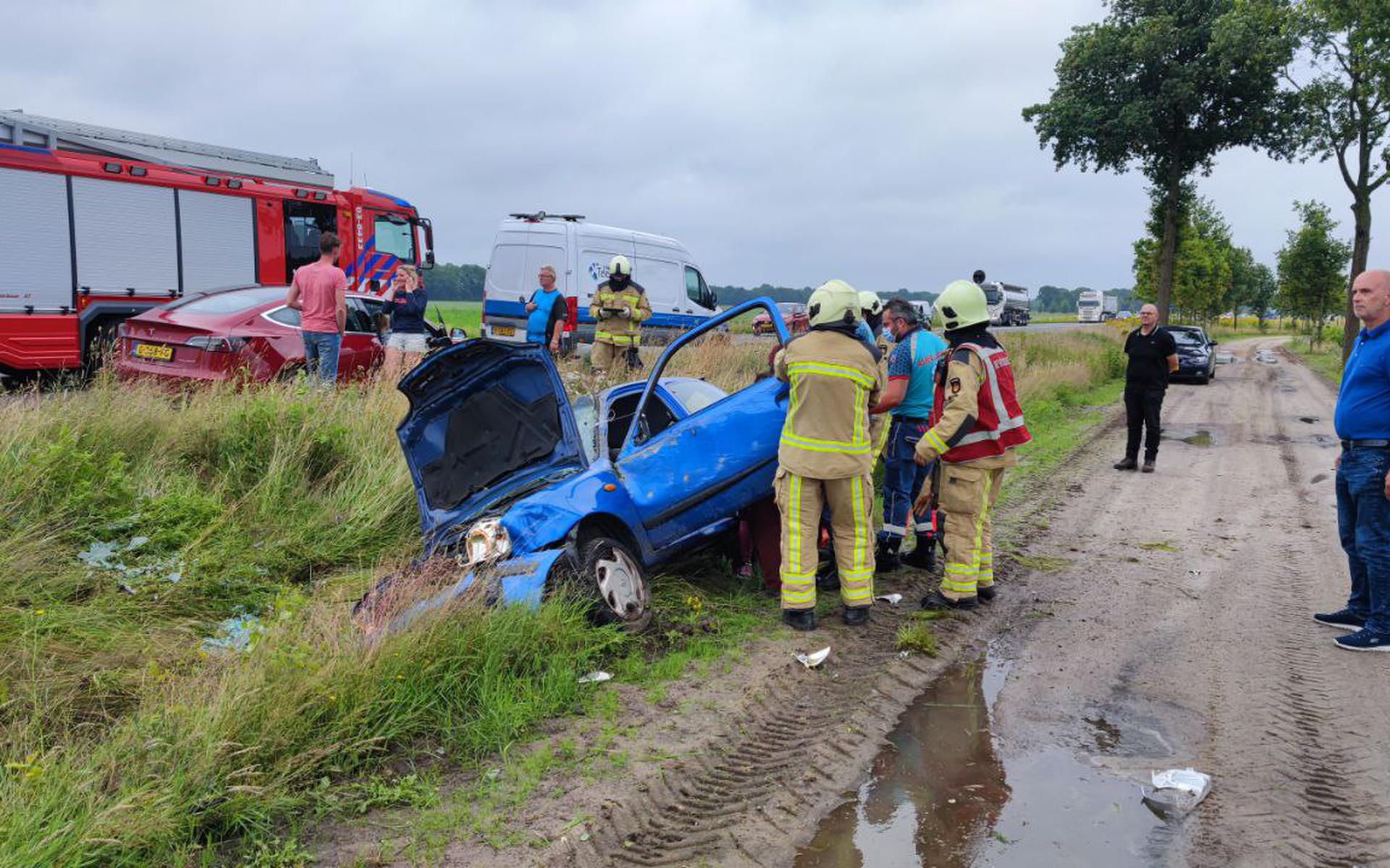 Een vrouw belandde met het voertuig naast de N34 tussen Gasselte en Gieten. 
