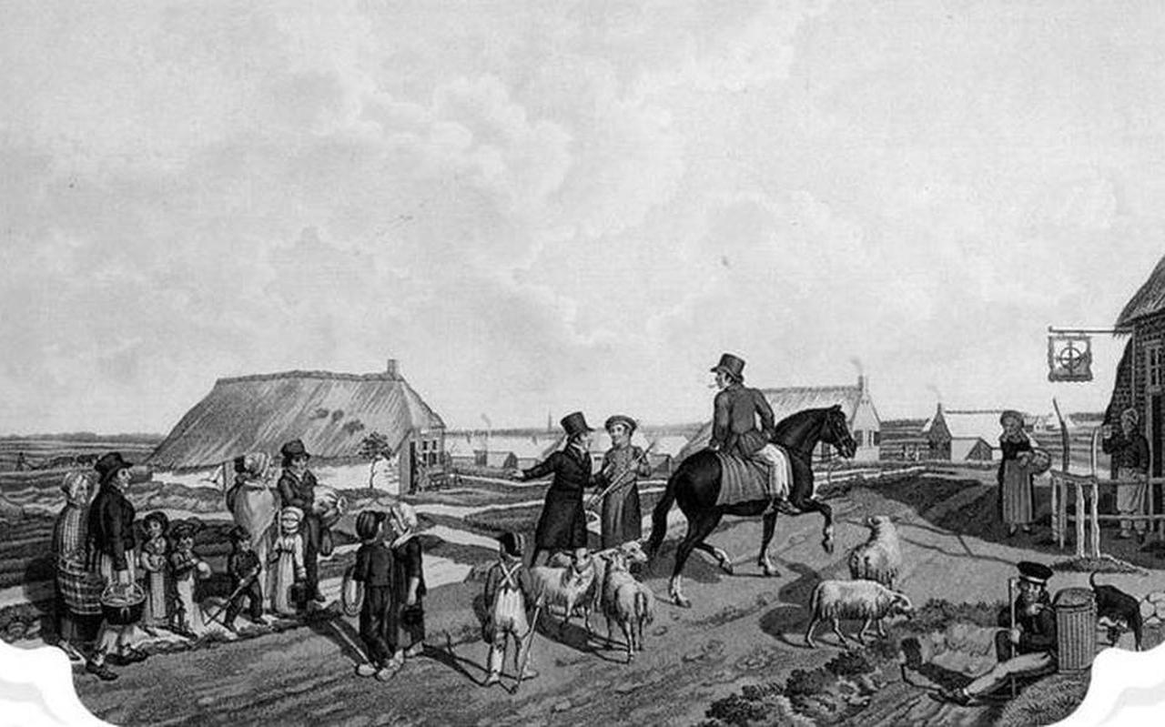 Een historische gravure van de Koloniën van Weldadigheid. Een historische gravure van de Koloniën van Weldadigheid.