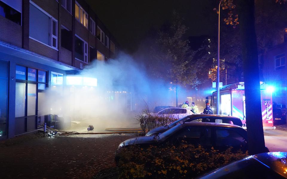 Brand en rook in wasserette in Groningen
