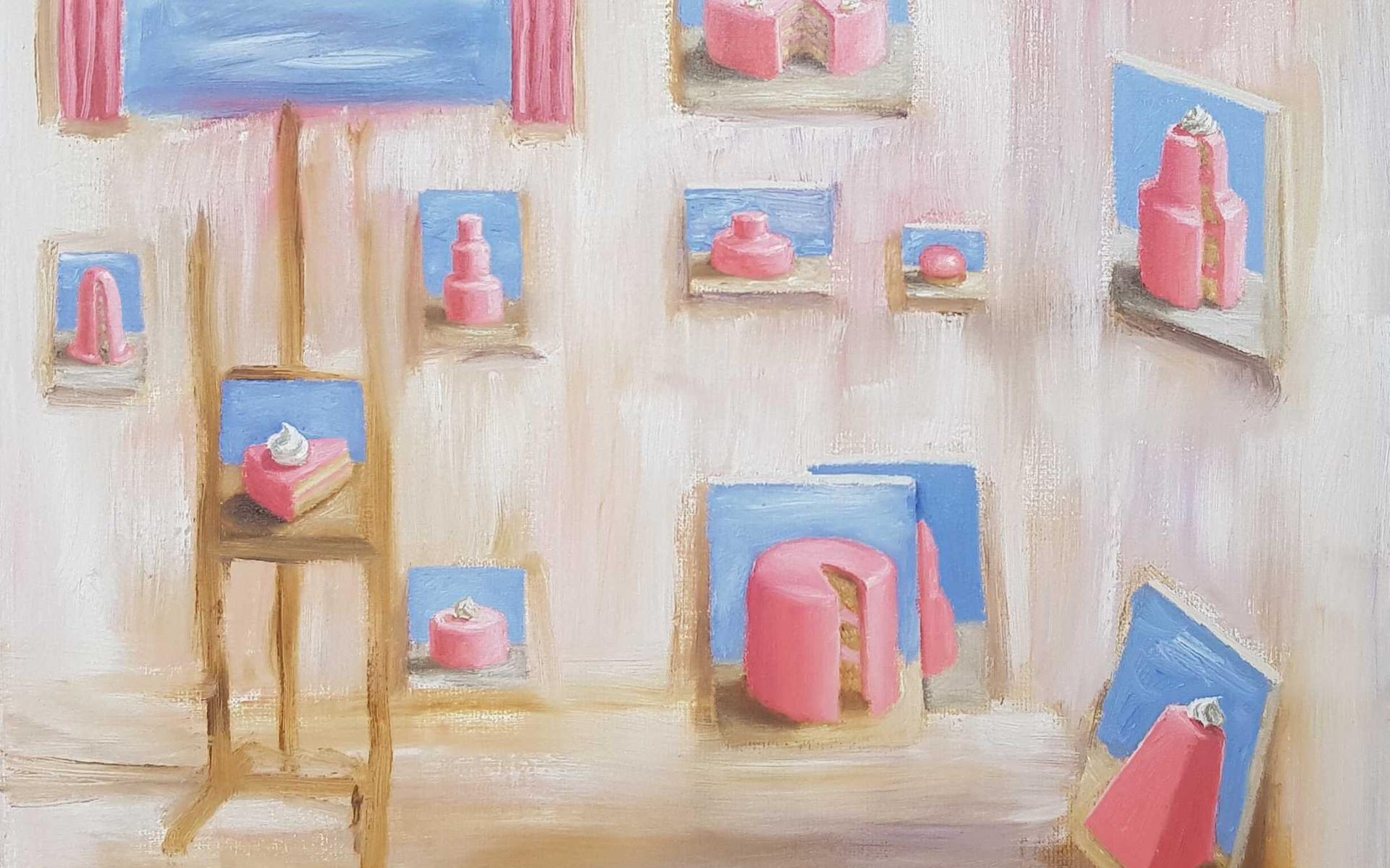 'Schilderijen van roze taart' van Beth Namenwirth.