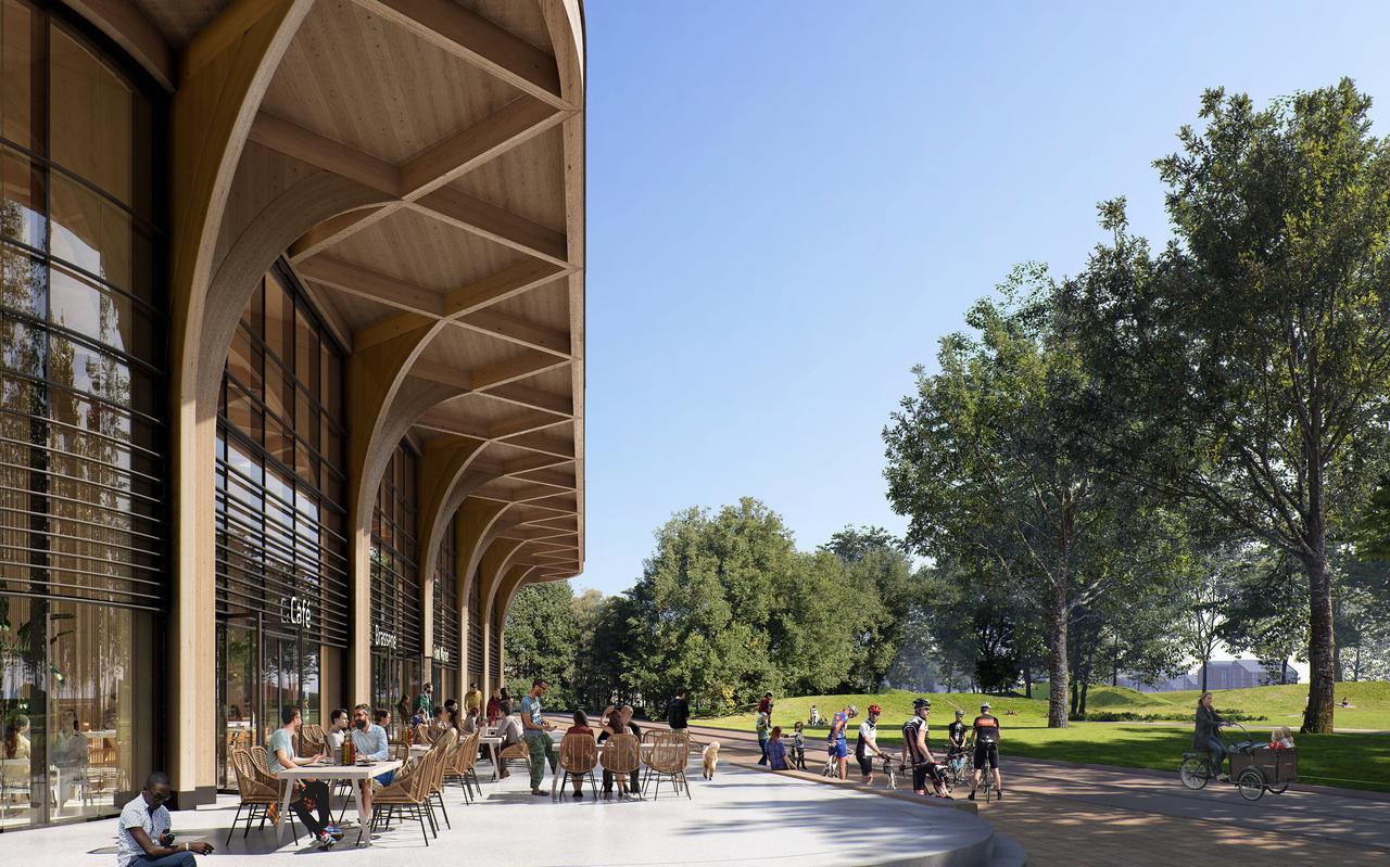 De SuperHub geeft het jonge stadsdeel Meerstad na tien jaar een hart: het volledig uit hout opgetrokken complex is een vliegwiel voor een centraal plein met in de toekomst nog veel meer voorzieningen. De SuperHub geeft het jonge stadsdeel Meerstad na tien jaar een hart: het volledig uit hout opgetrokken complex is een vliegwiel voor een centraal plein met in de toekomst nog veel meer voorzieningen.