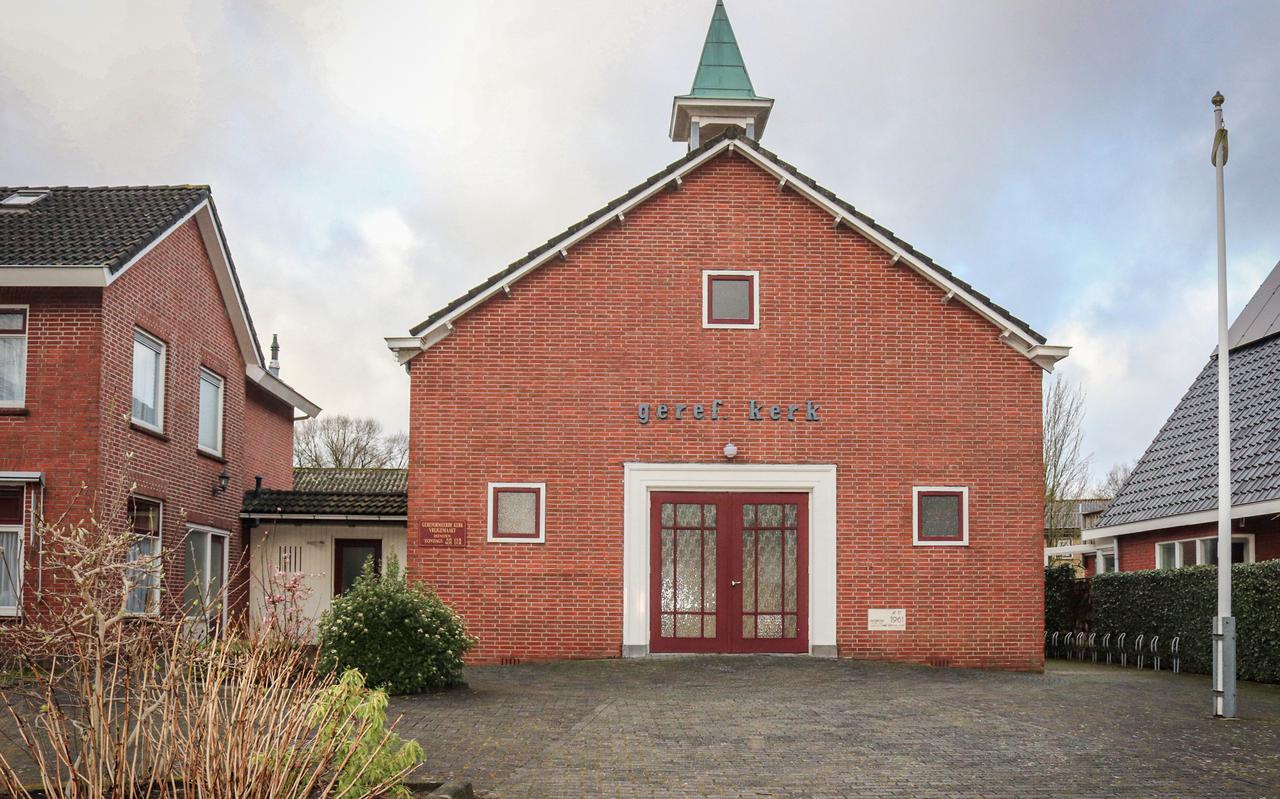 Het pand van de gereformeerde kerk vrijgemaakt in Hooghalen aan de Laaghalerweg. Op 20 maart is de laatste dienst.