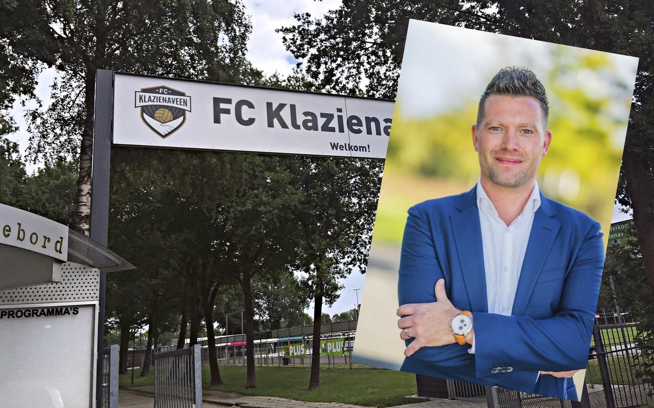 Het sportpark van FC Klazienaveen, een van de grootste voetbalclubs van Drenthe. Inzetje: voorzitter Ralf Herbers.