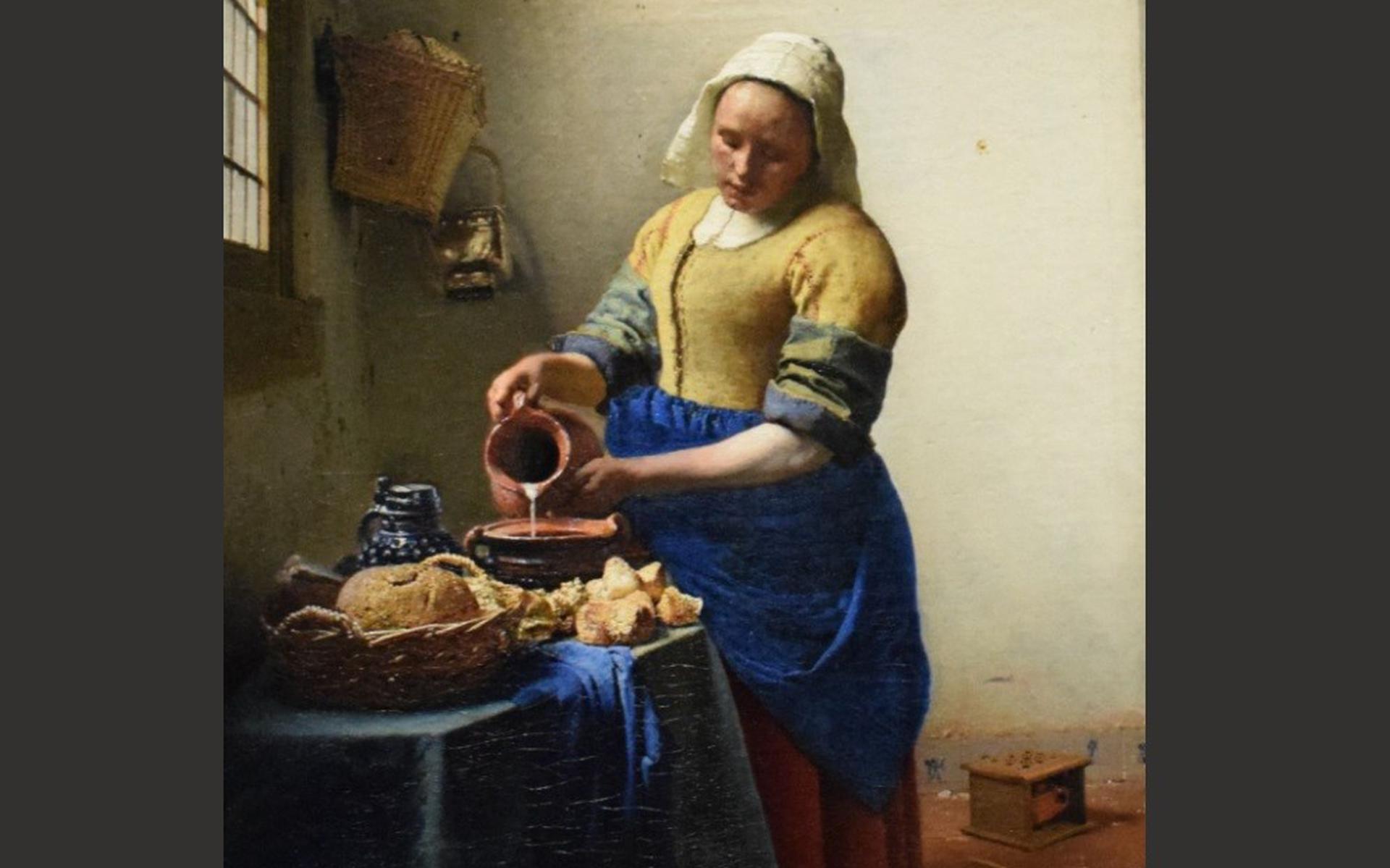 Een van Vermeers bekendste werken: Het Melkmeisje.