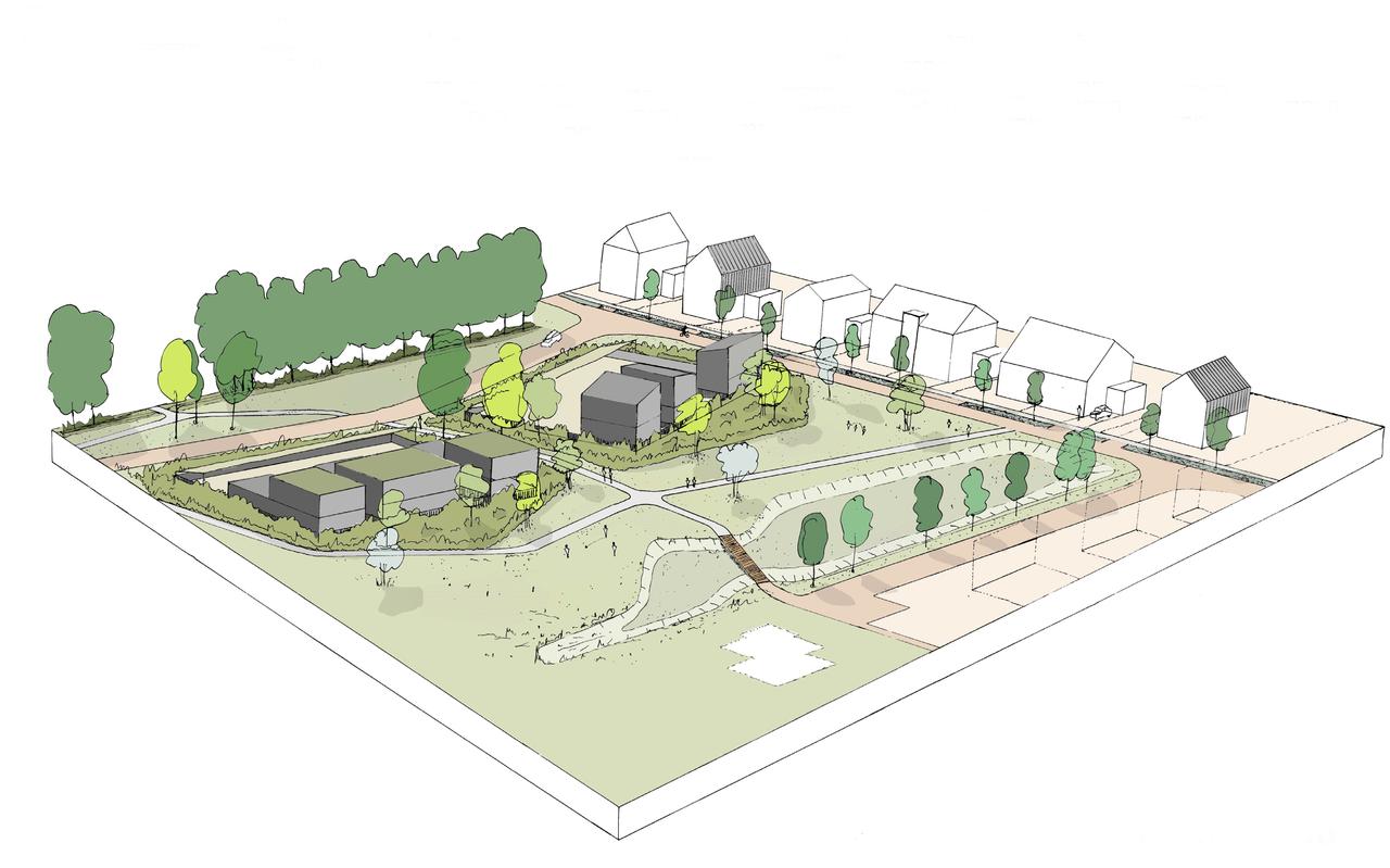 De gemeente heeft al wel een impressie gemaakt van hoe de nieuwe wijk er uit zou kunnen zien. De gemeente heeft al wel een impressie gemaakt van hoe de nieuwe wijk er uit zou kunnen zien.