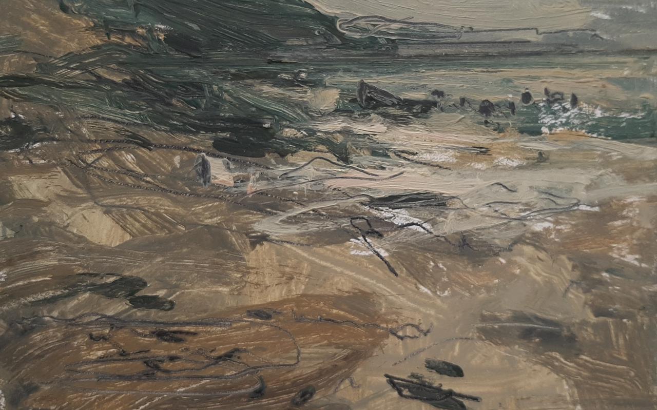 Bruno van Dyck: 'West Portholland' (2006-2008) olieverf op paneel (ca 12x18cm)