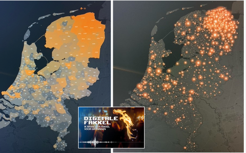 Overal in Nederland werden digitale fakkels ontstoken, maar het zwaartepunt van de actie lag uiteraard in Groningen.
