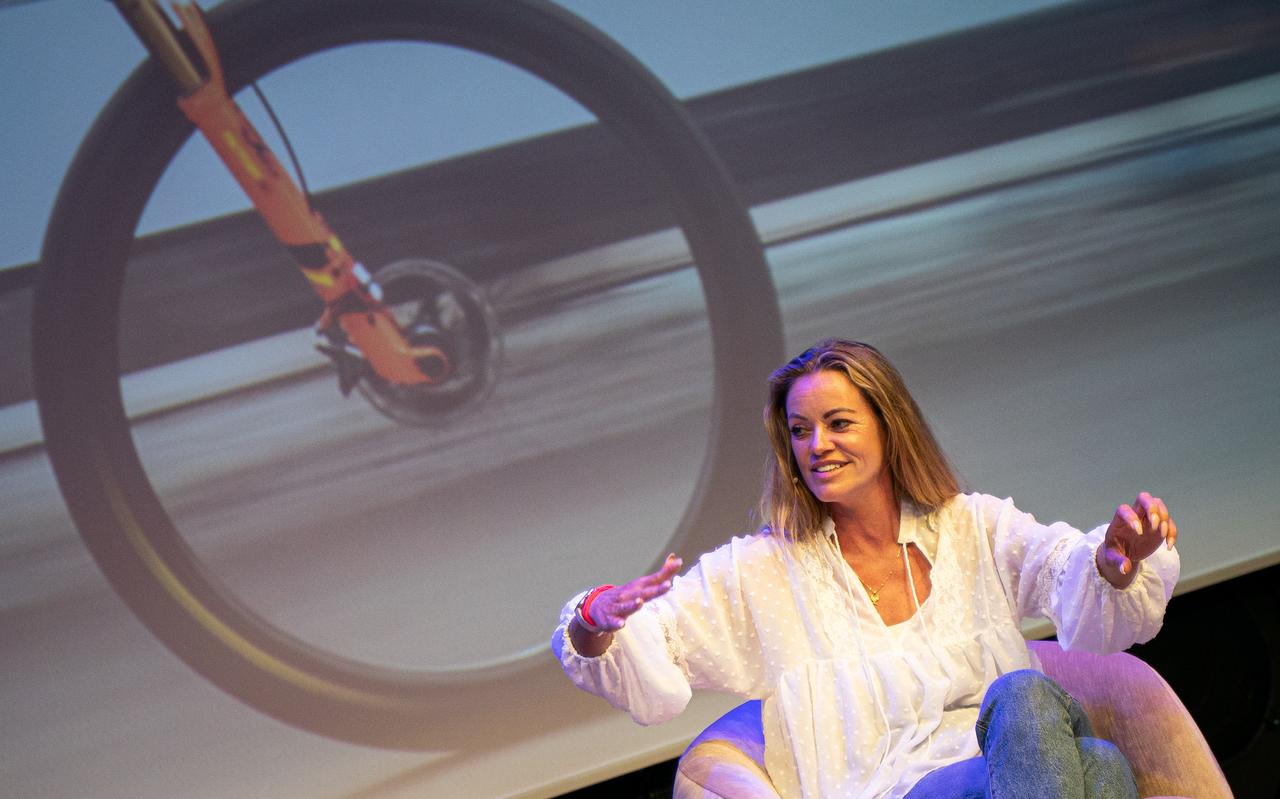 Inge de Bruijn trok woensdagavond fel van leer in het Forum in Groningen. Inge de Bruijn trok woensdagavond fel van leer in het Forum in Groningen.