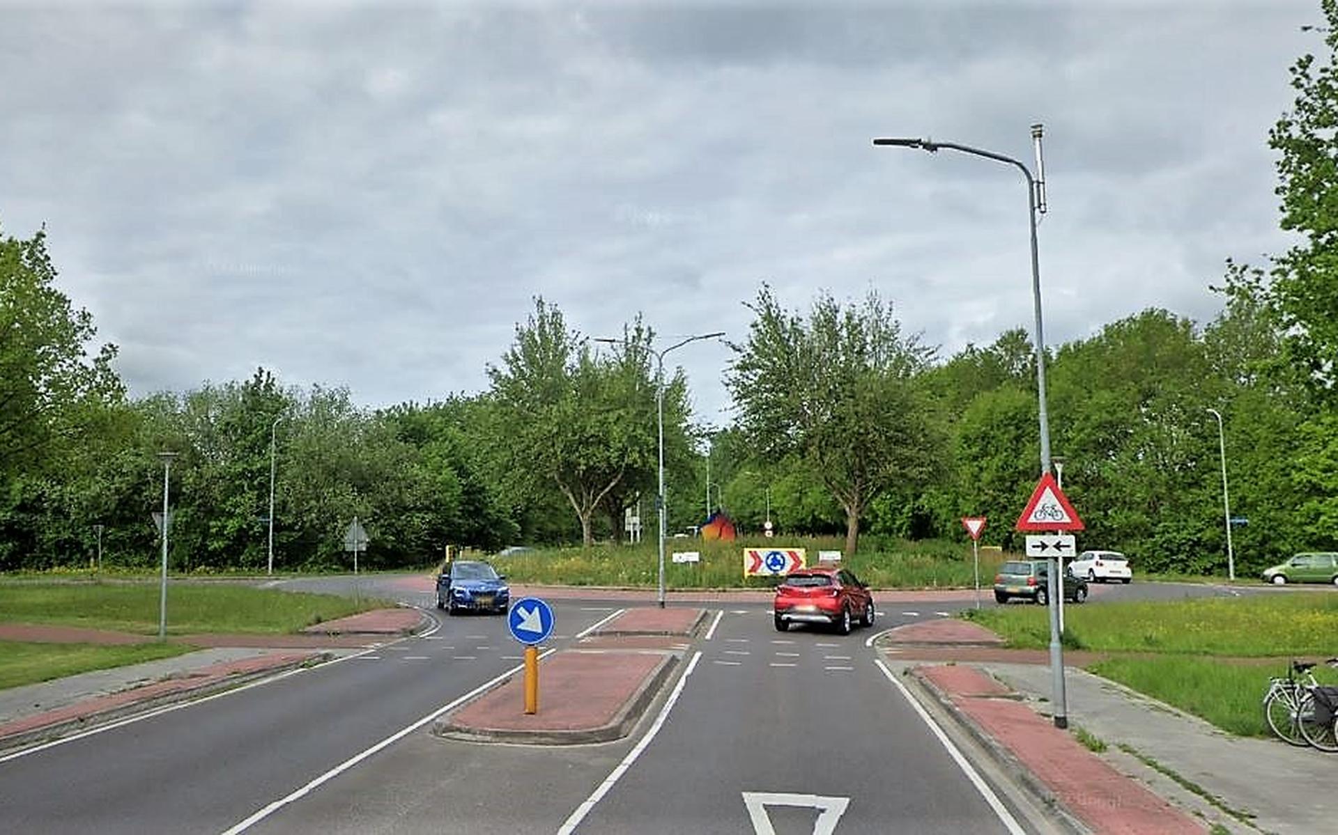 De rotonde op de Europaweg Noord. 