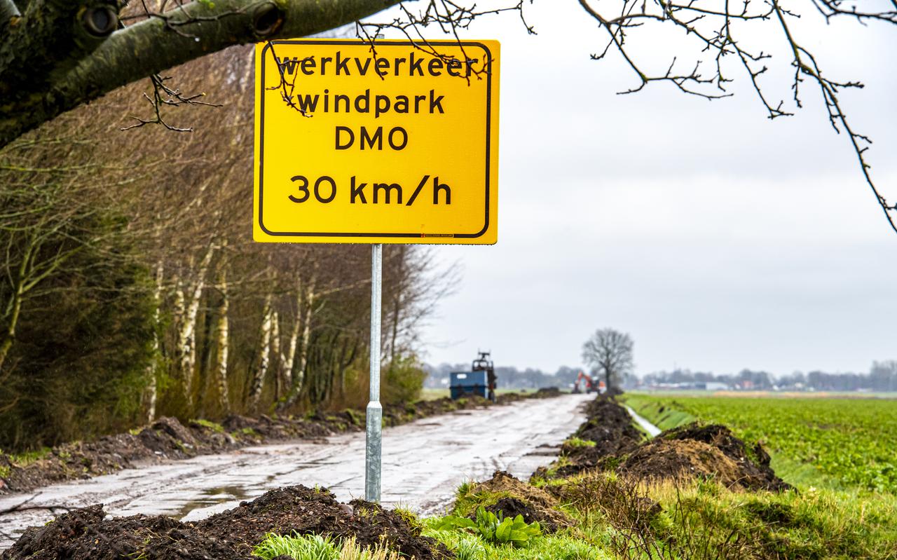 De aanleg van het windpark eerder dit jaar bij Gasselternijveen.