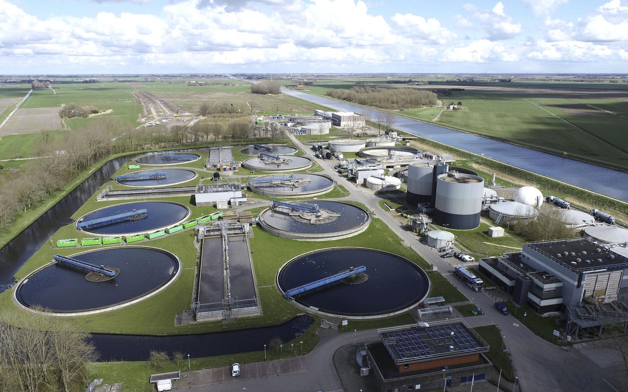 Rioolwaterzuiveringsinstallatie in Garmerwolde. Rioolwaterzuiveringsinstallatie in Garmerwolde.