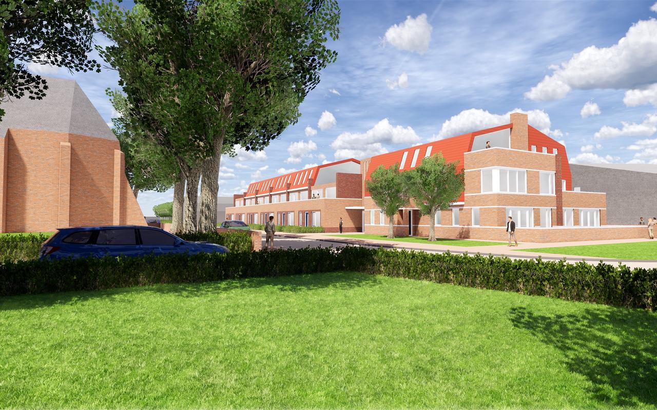 Impressie van het nieuwbouwplan voor het Eelder dorpscentrum. Impressie van het nieuwbouwplan voor het Eelder dorpscentrum.