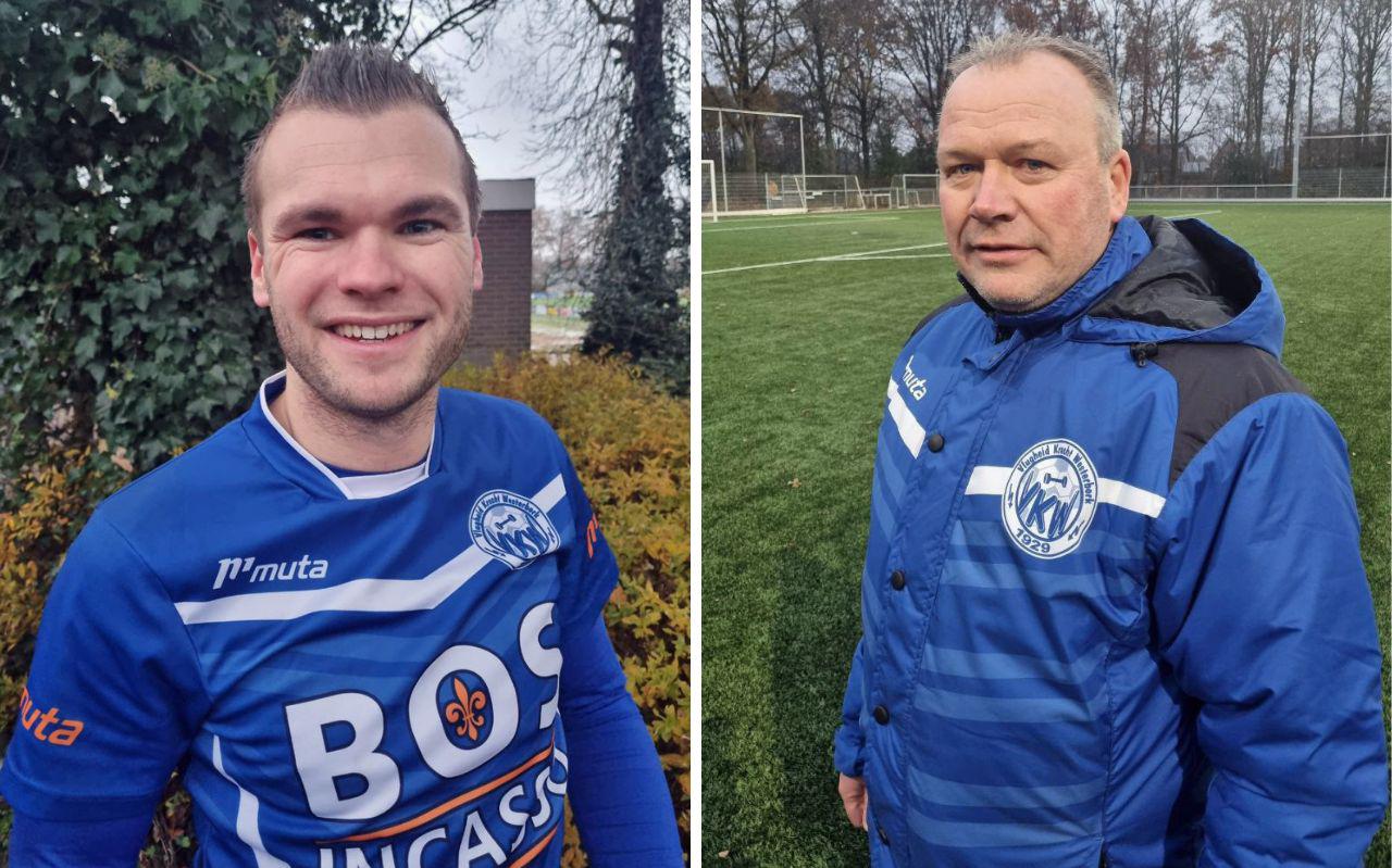 Goalgetter Anjo Willems en trainer Bernd van Bolhuis van VKW.
