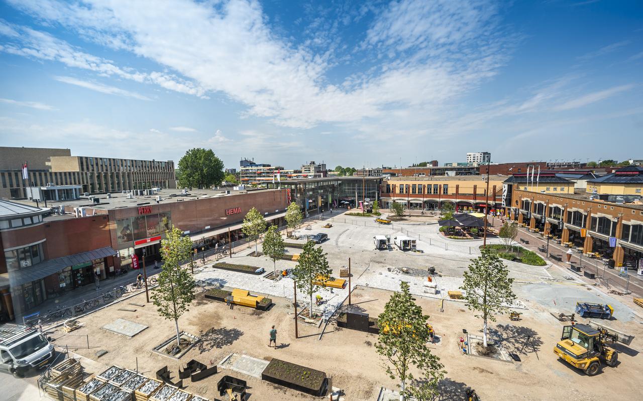 Het Koopmansplein in Assen tijdens de verbouwing. Het Koopmansplein in Assen tijdens de verbouwing.