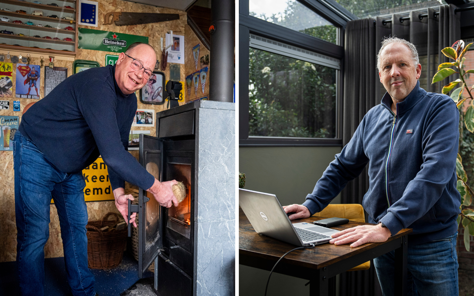 Bert Venema en Wim Heikens, eigenaren van de twee duurzaamste woningen in Groningen en Drenthe.