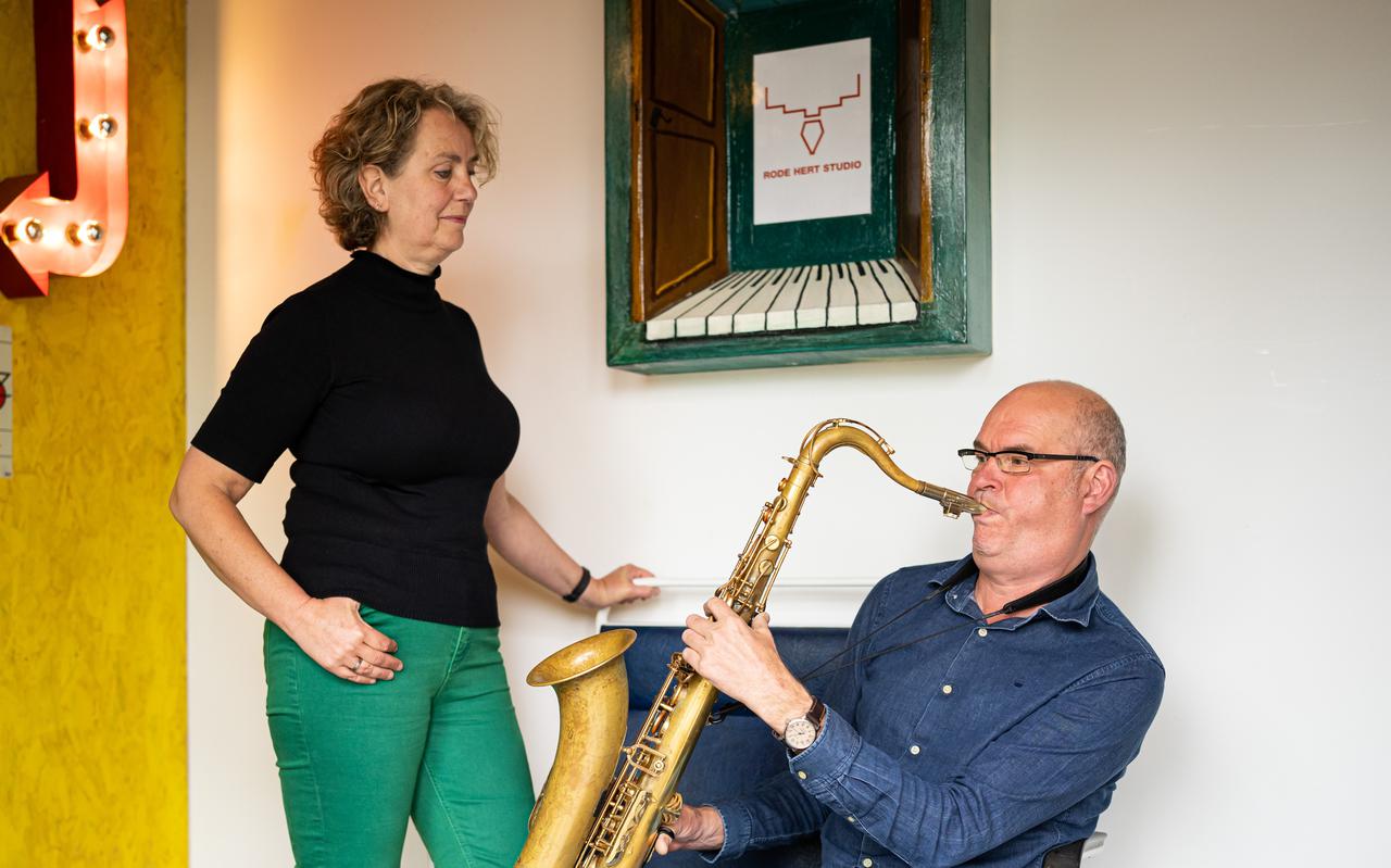 Hans Wijnbergen en partner Bien Krips, de bedenkers van jazzfietstour Draslanden Jazz.