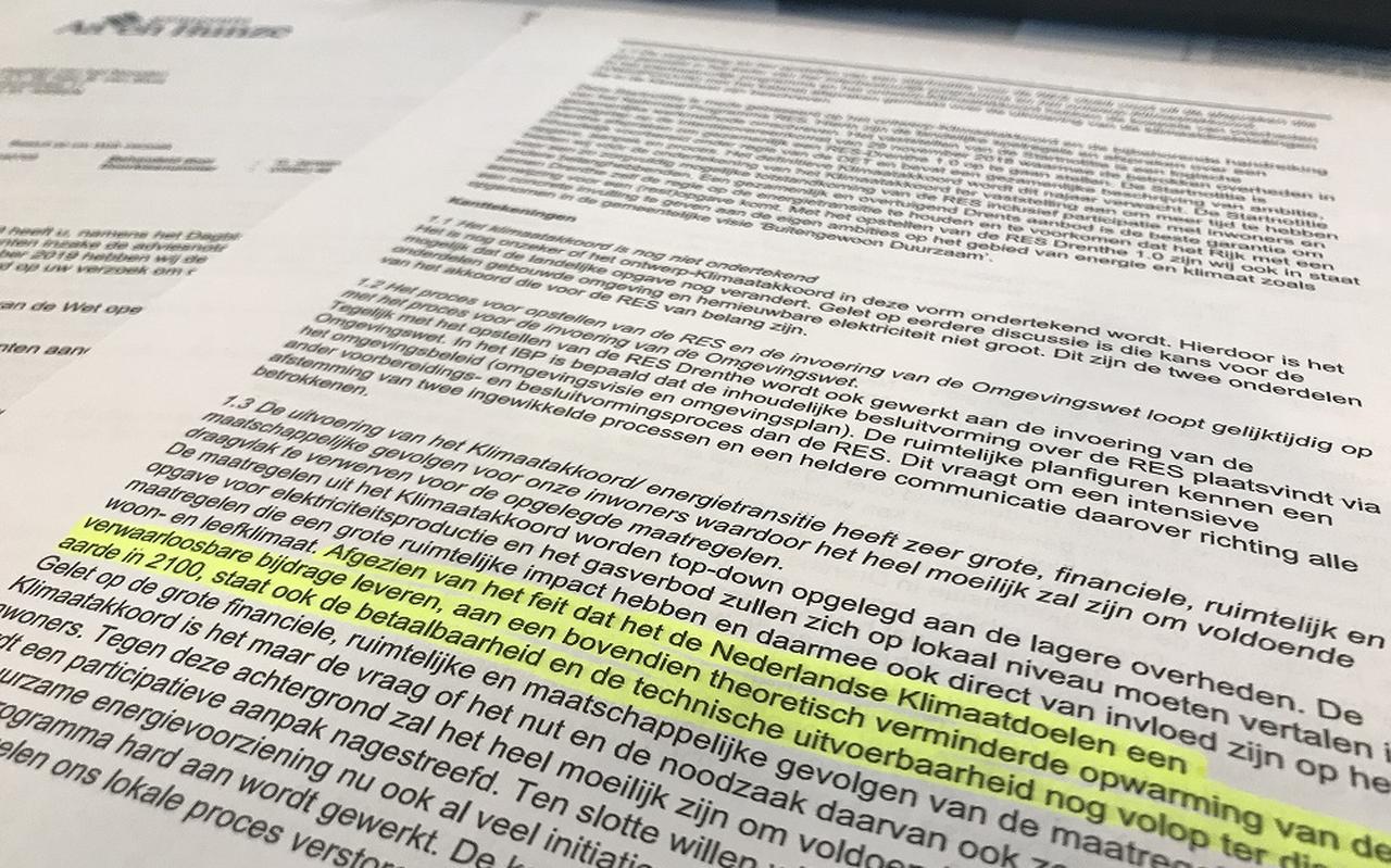 Ambtenaren schreven in een adviesnota dat Aa en Hunze de opwarming van het klimaat feitelijk niet onderschrijft Ambtenaren schreven in een adviesnota dat Aa en Hunze de opwarming van het klimaat feitelijk niet onderschrijft