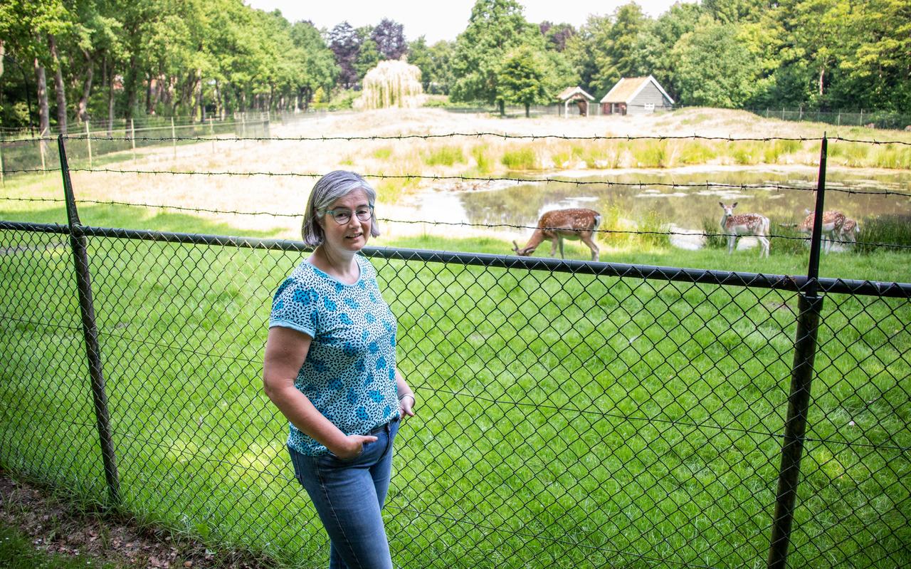 Gerlinde Meendering is blij dat ze kan helpen bij het in de benen houden van het hertenkamp Gerlinde Meendering is blij dat ze kan helpen bij het in de benen houden van het hertenkamp