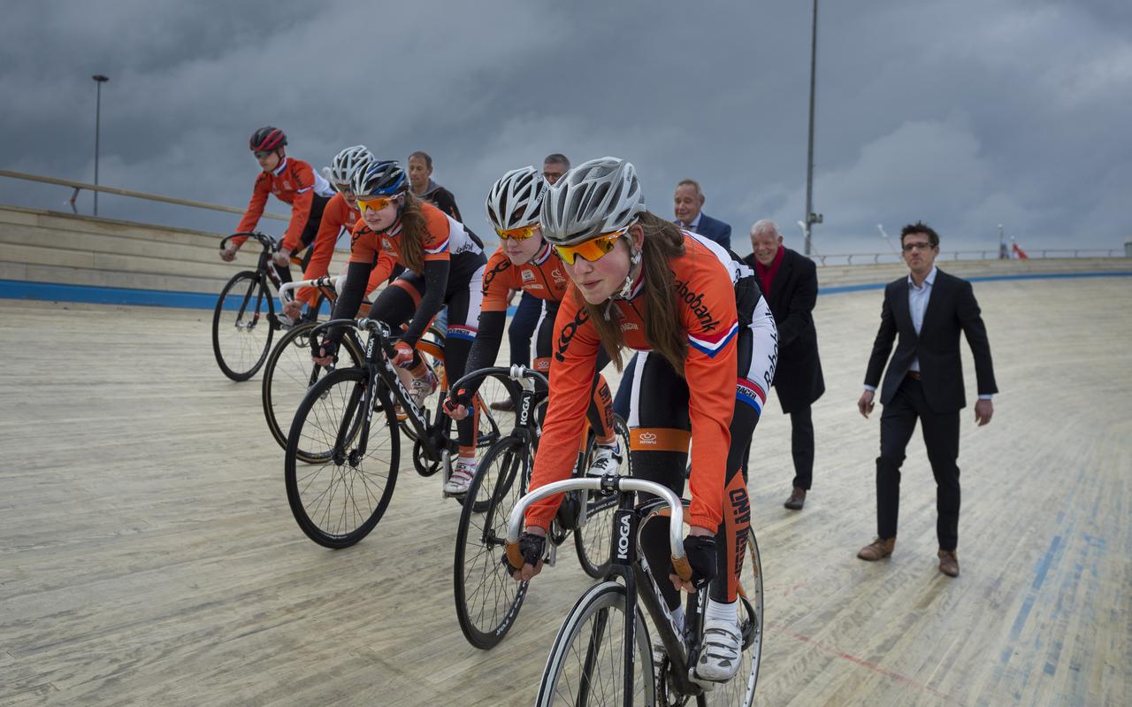De opening van de wielerbaan in Assen, in 2016. 
