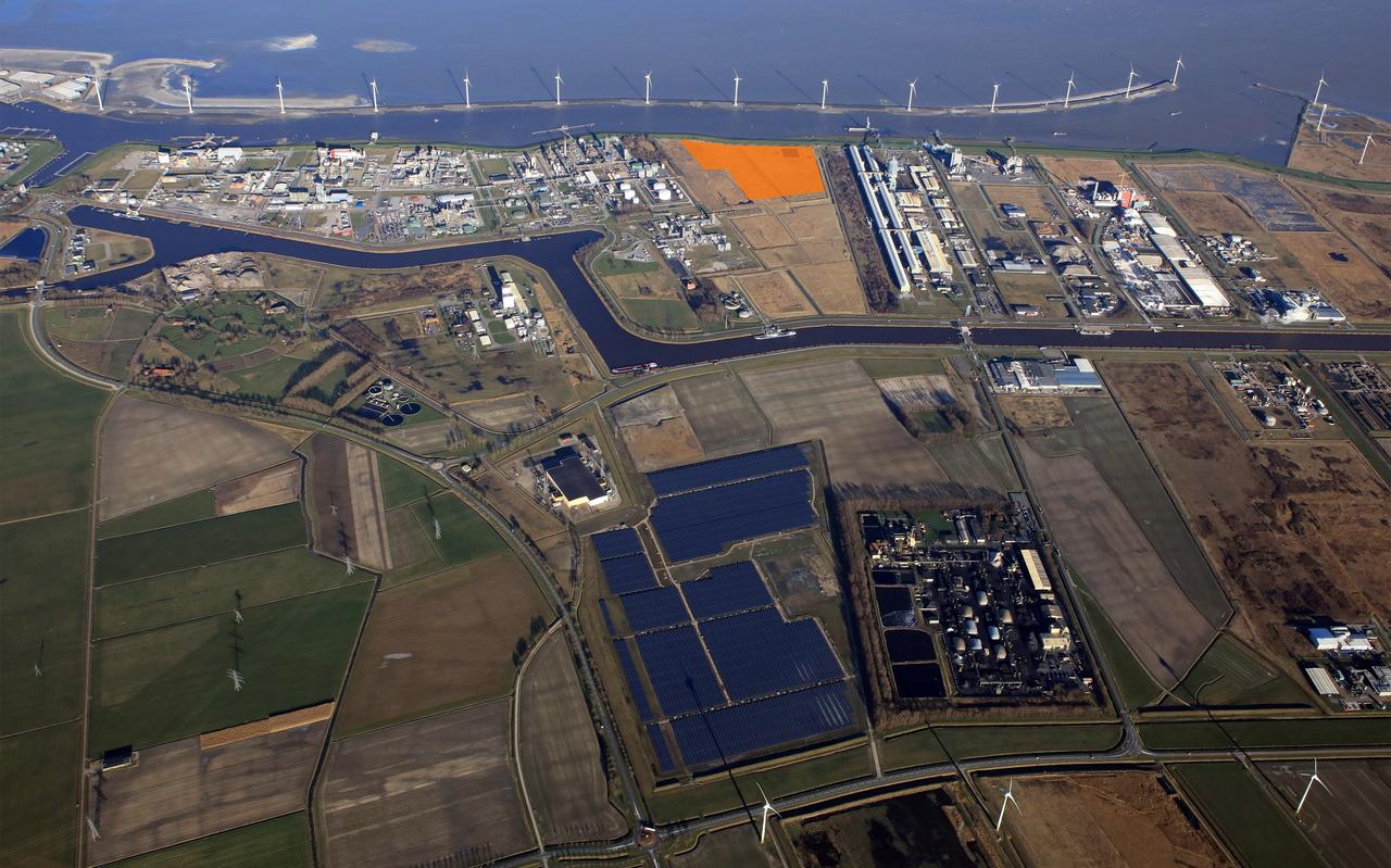 Hier moet de fabriek voor biokerosine in Delfzijl komen. Hier moet de fabriek voor biokerosine in Delfzijl komen.