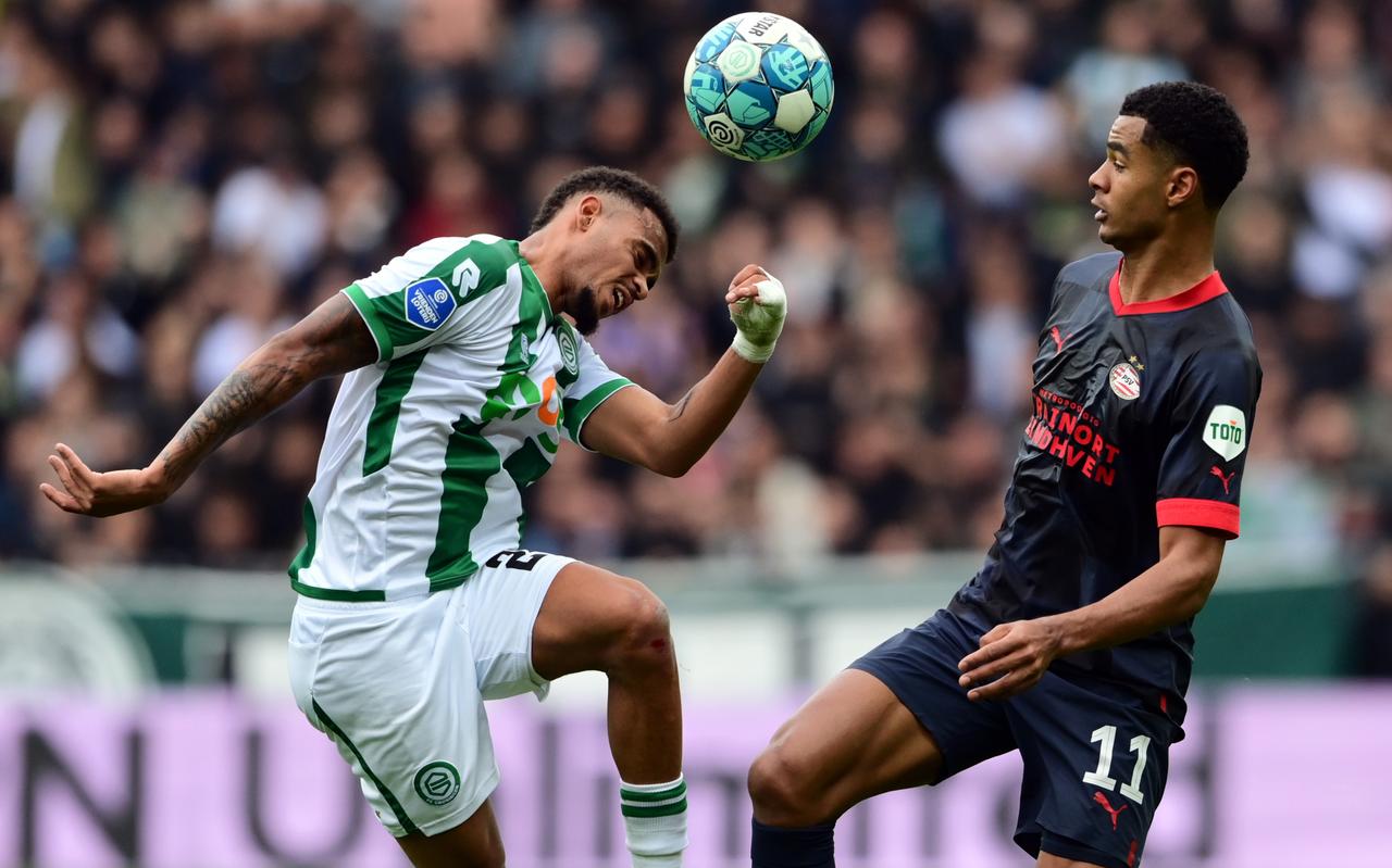 Cyril Ngonge in het shirt van FC Groningen. Cyril Ngonge in het shirt van FC Groningen.