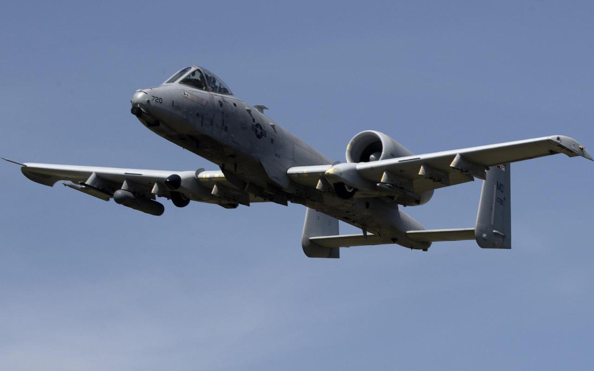 epa09942196 NATO forces' A-10 Thunderbolt plane flies by during the NATO exercise 'Swift Respone 22' at the Krivolak Army Training Area, near Negotino, Republic of North Macedonia, 12 May 2022. NATO exercise 'Swift Respone 22' is part of the exercise 'DEFENDER EUROPE 22' at the Krivolak Army Training Area. Holder of combat power is the 16th Air Assault Brigade UK along with the US Army and members of Italian army.  EPA/GEORGI LICOVSKI