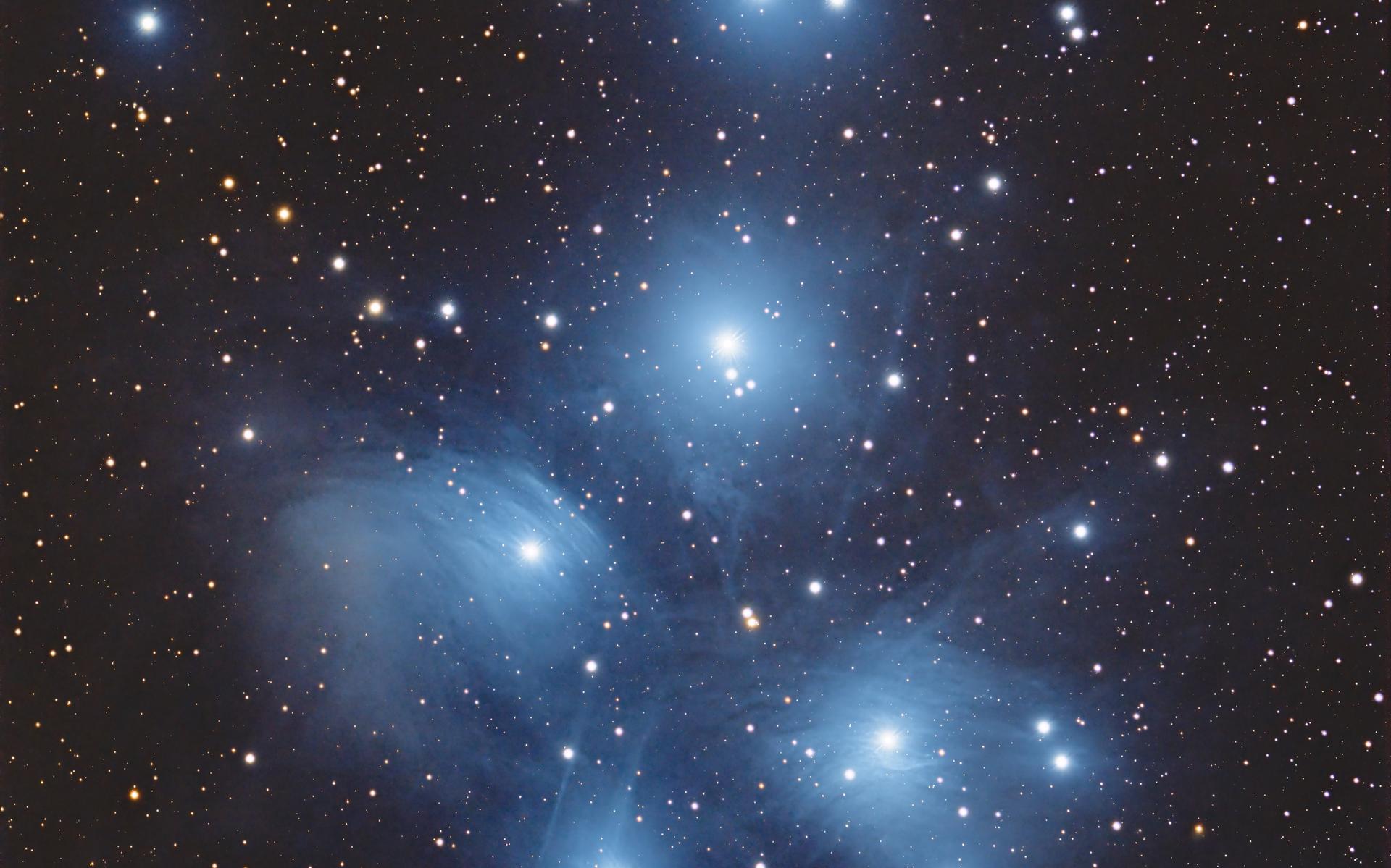 De Pleiaden, 443 lichtjaar van ons verwijderd. Foto: Hans Dekker