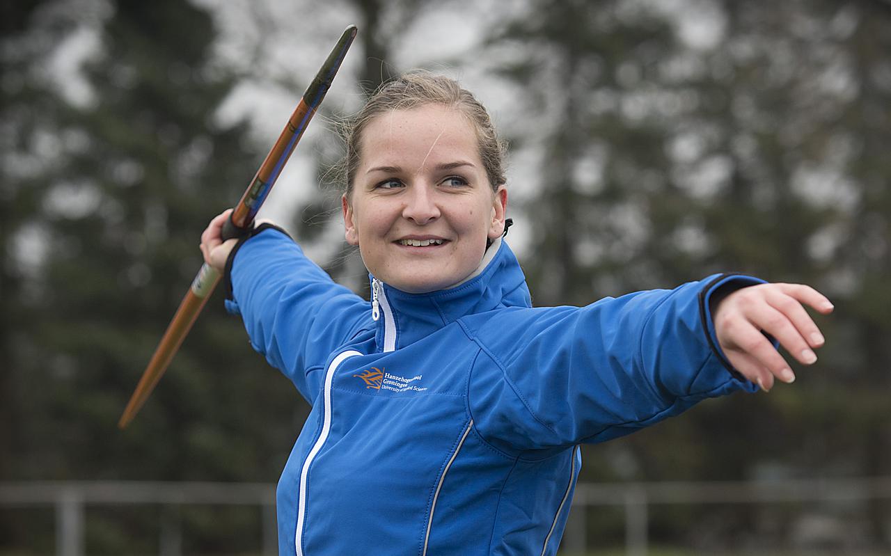Speerwerpster Danien ten Berge is dolbllij met haar eerste Nederlandse titel.