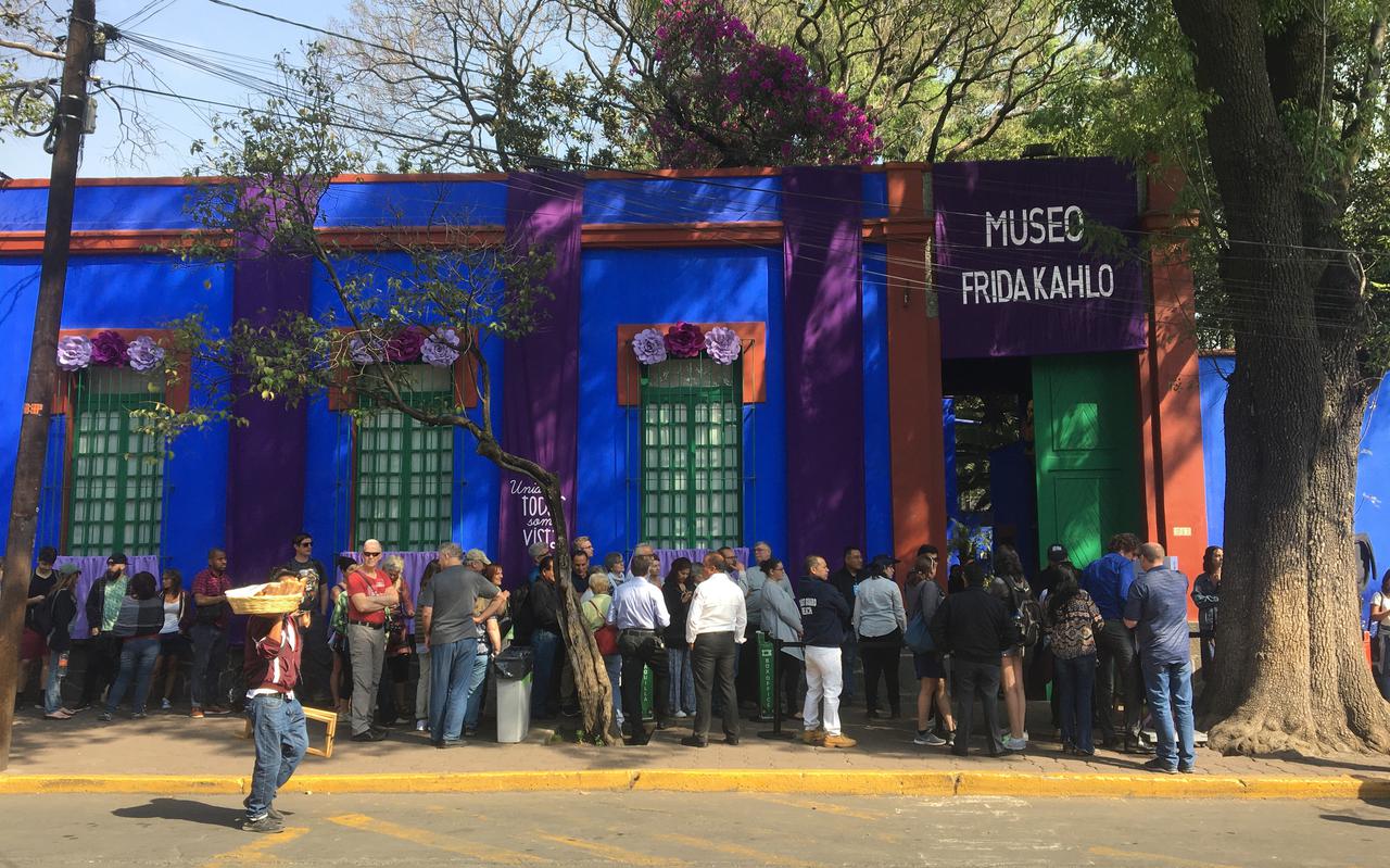 In de rij voor Casa Azul Museo Frida Kahlo in Mexico-stad