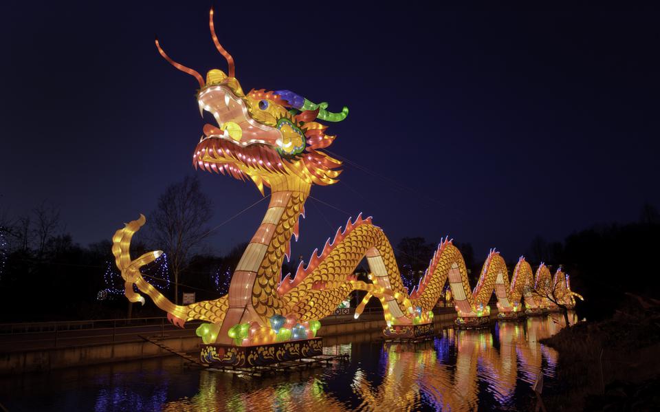 Het Confucius China light festival in 2011 in De Hortus in haren.