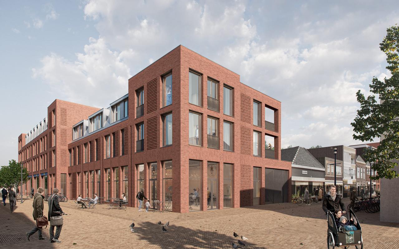 Artist's impression van het aangezicht van 'Wonen met een PLUS' op de hoek van de Willemstraat met de Waterstraat. Artist's impression van het aangezicht van 'Wonen met een PLUS' op de hoek van de Willemstraat met de Waterstraat.