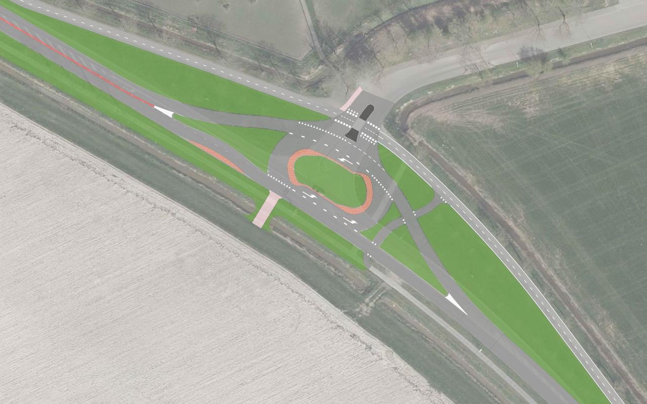 Op de kruising Meeden-Provincialeweg N361 komt een verkeersplein. Op de kruising Meeden-Provincialeweg N361 komt een verkeersplein.