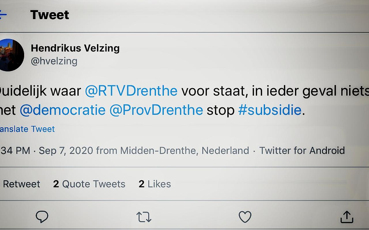 Vice-fractievoorzitter van Forum voor Democratie in Drenthe is boos op de regionale omroep