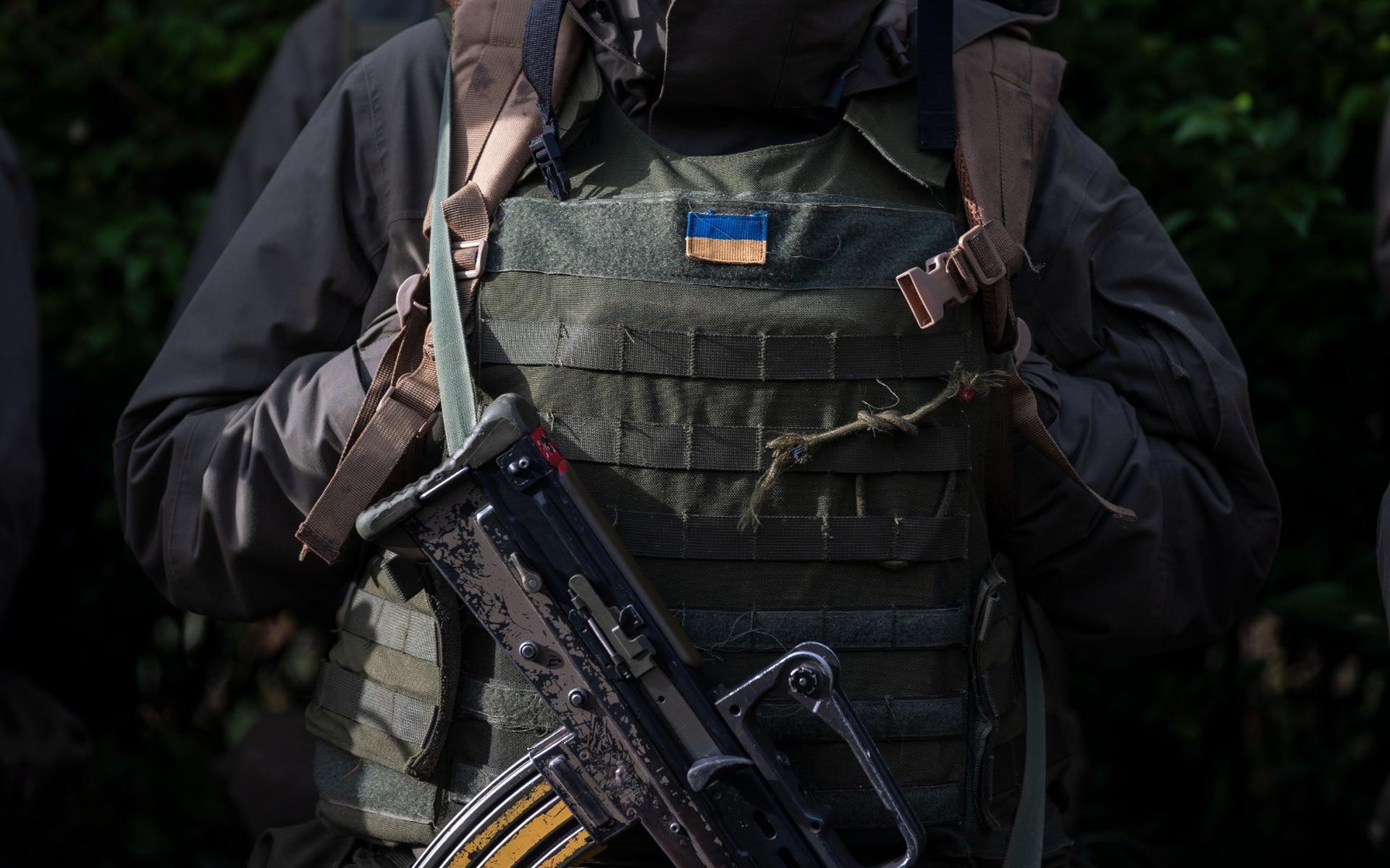 Oekraïense soldaat in opleiding. 