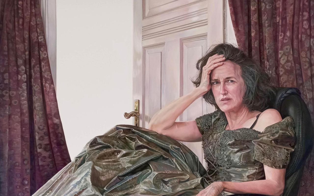 Het schilderij In-Between Self (2021) van Deborah Poynton werd vorig jaar aangekocht door het Drents Museum. Het schilderij In-Between Self (2021) van Deborah Poynton werd vorig jaar aangekocht door het Drents Museum.