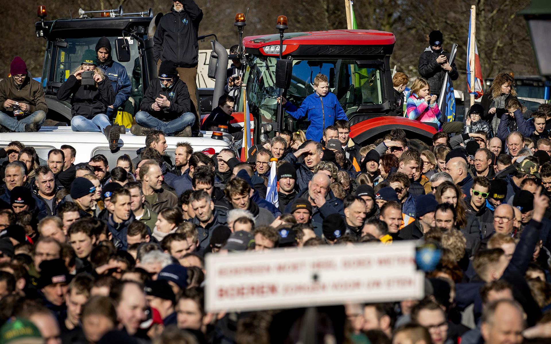 Boeren demonstreren op de Koekamp tegen het stikstofbeleid van het kabinet.