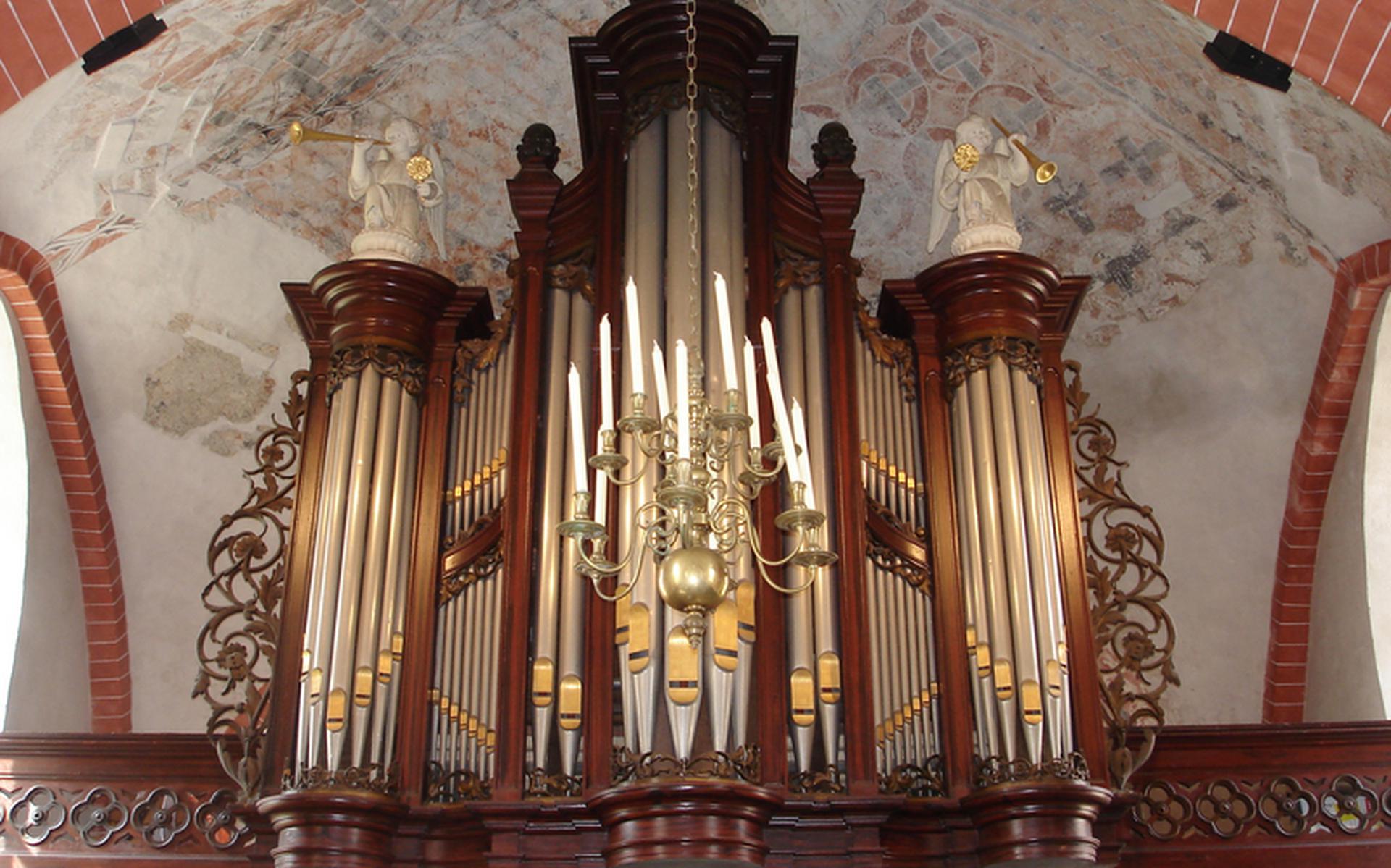 Het Van Oeckelen-orgel in de kerk van Den Andel. Foto: Provincie Groningen
