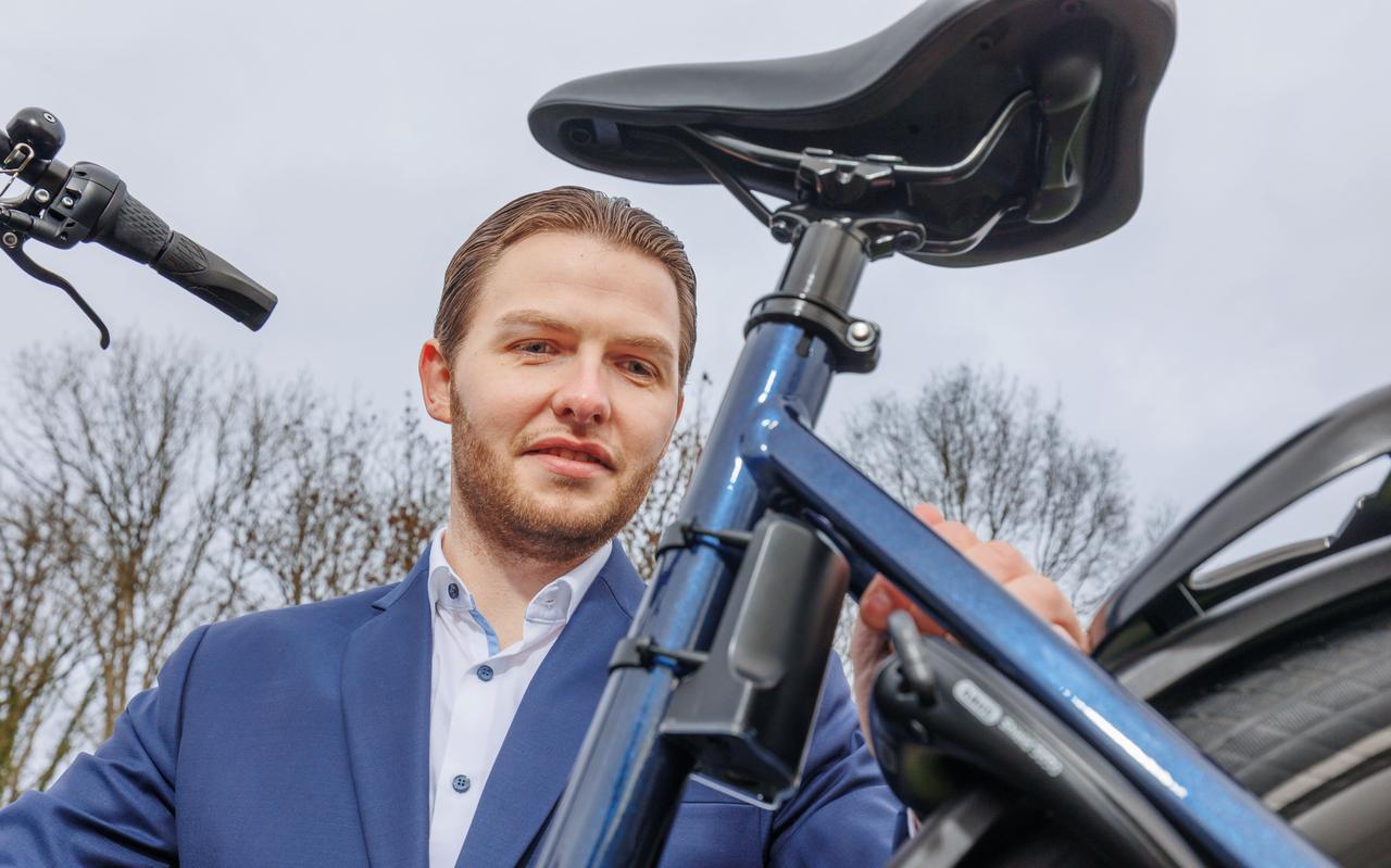 Joris Koops (26) ontwikkelde een valdetectiesysteem voor fietsers.