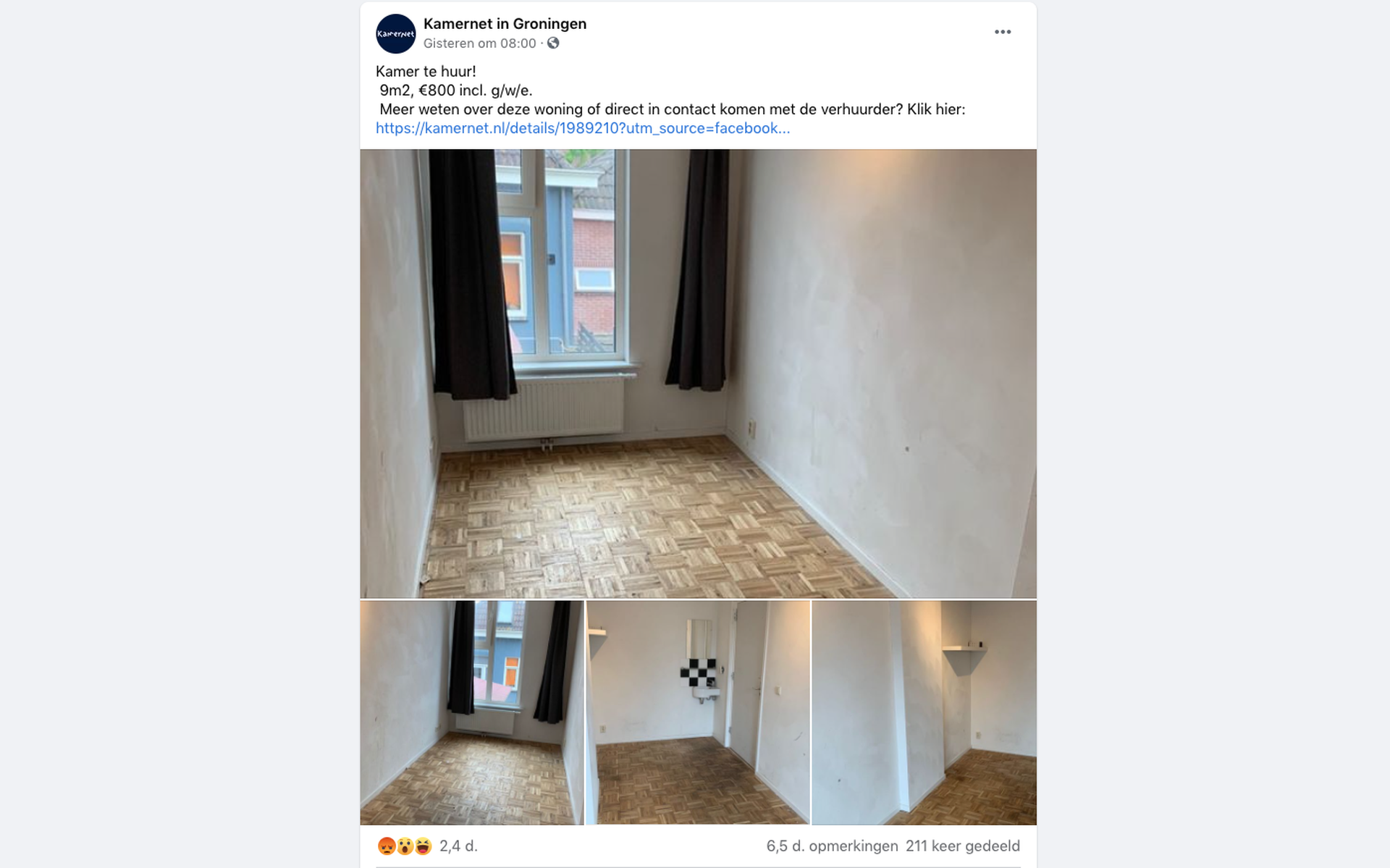Leonardoda engel Toestand Woninggekte in Groningen is: een kamer van 9 vierkante meter te huur  aanbieden voor 800 euro per maand - Dagblad van het Noorden