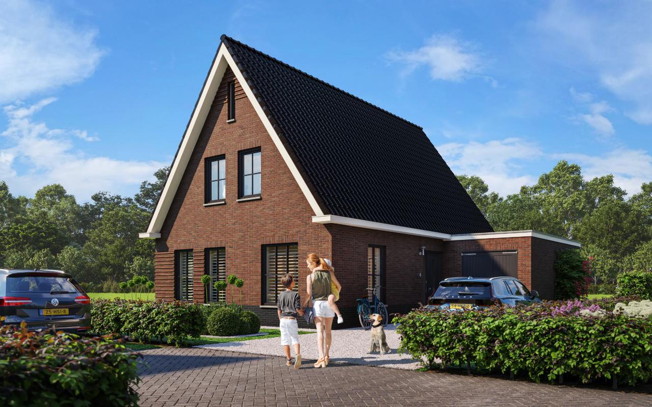 Zo gaan de nieuwe huizen aan de Gruunkampen in Weerdinge er ongeveer uitzien.