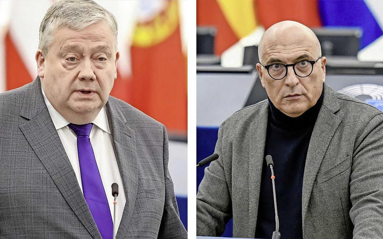 De van corruptie verdachte Europarlementariërs Marc Tarabella (links) en Andrea Cozzolino.