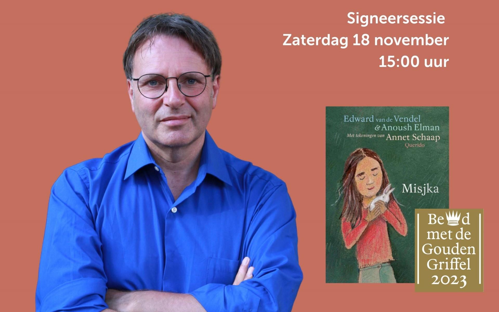 Edward van de Vendel signeert bij Van der Velde Boeken Assen