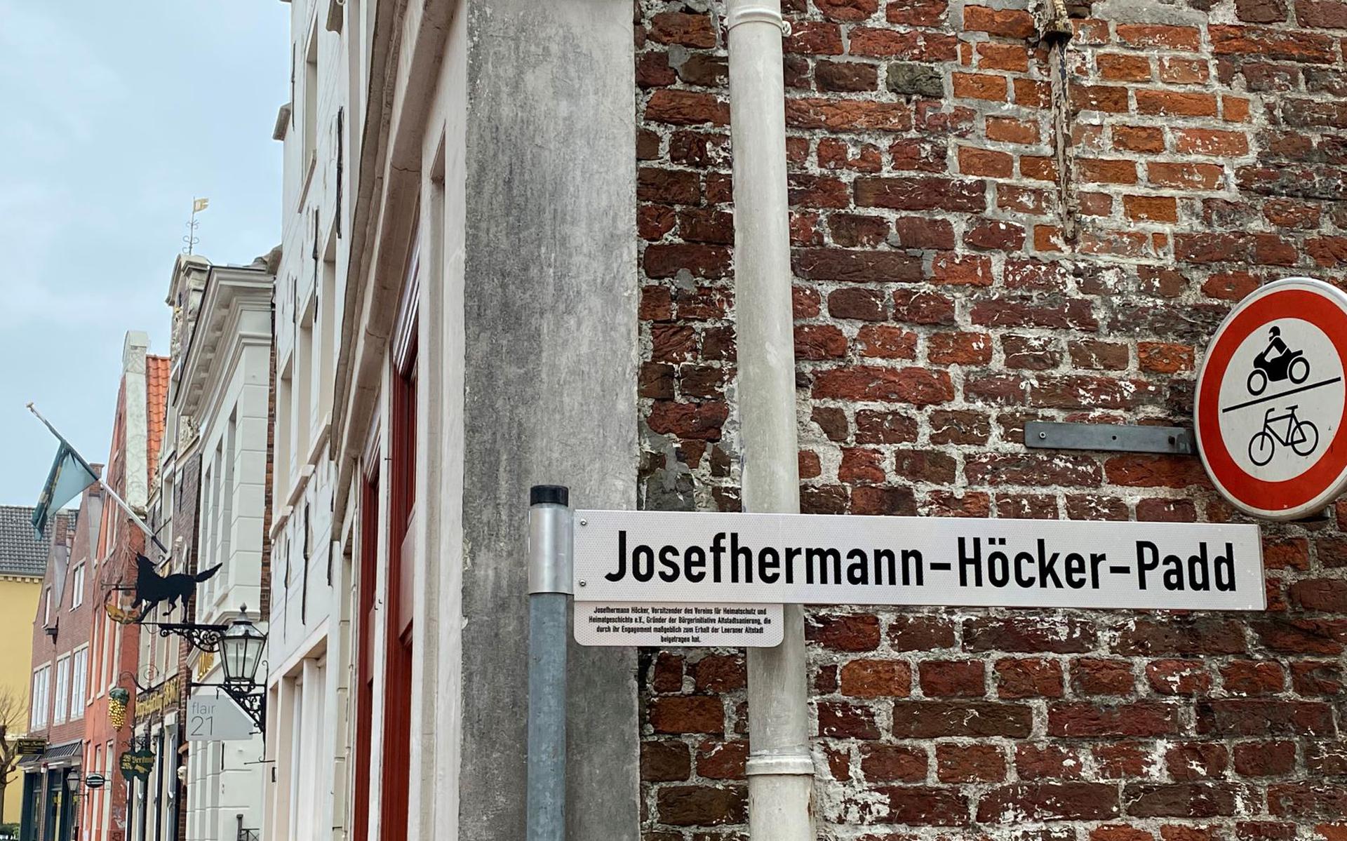 In de eeuwenoude binnenstad van Leer loopt nu het Josefhermann-Höcker-Padd.