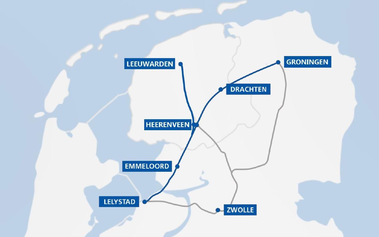 Een traject voor de Lelylijn, de gedroomde spoorlijn van Amsterdam naar Groningen