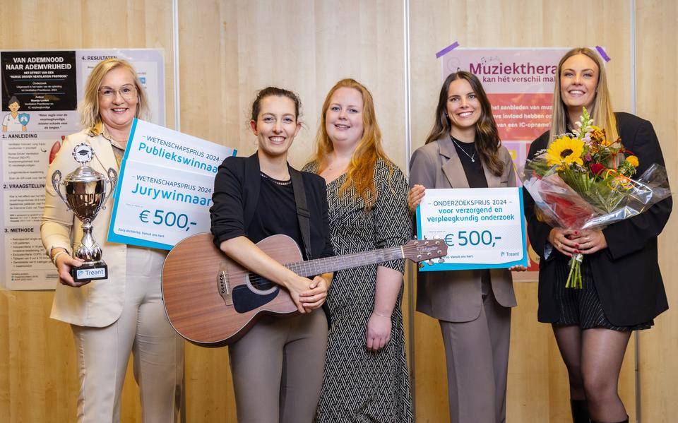 Maartje Lenten, Daniek Abel, Jody Naber en Susan Blokzijl winnen Treant Wetenschaps- en Onderzoeksprijs. 