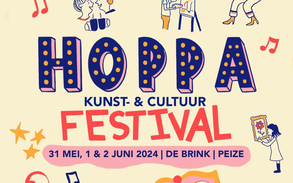 De poster van het Hoppa kunst- en cultuurfestival.