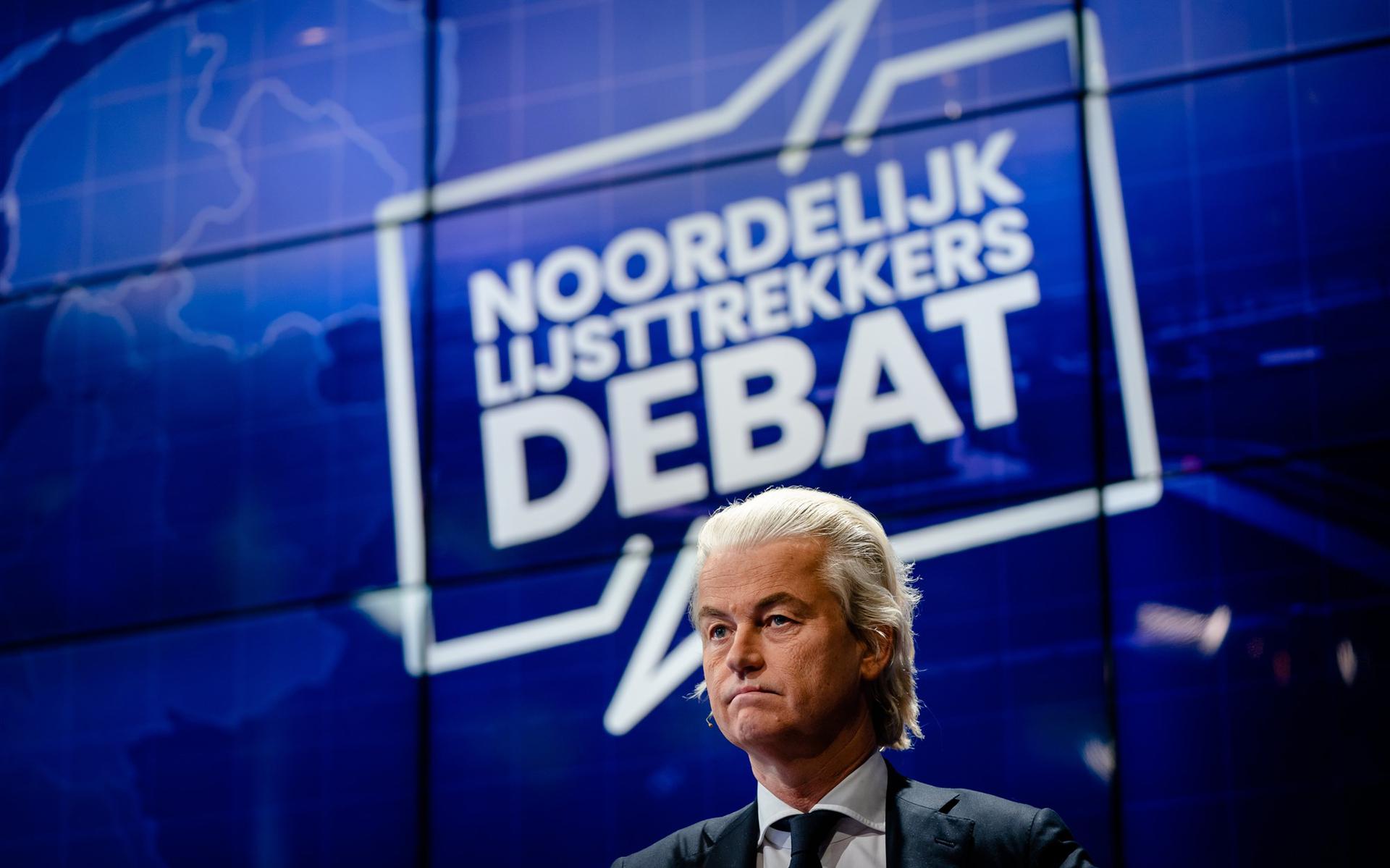 Geert Wilders, een van de aanwezigen bij het Noordelijk Lijsttrekkersdebat. 