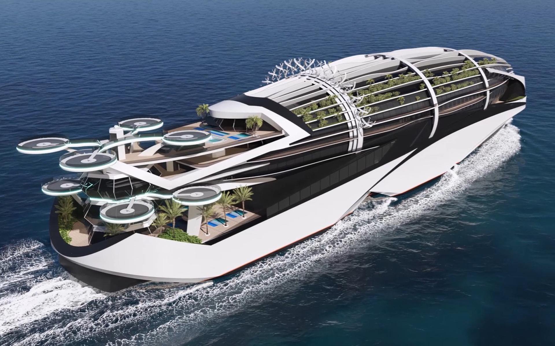 Het cruiseschip van de toekomst, zoals ze dat op de Meyer werf in gedachten hebben.