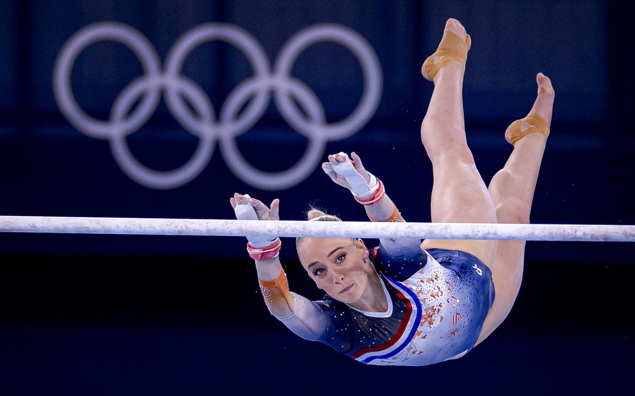 Sanne Wevers in actie op brug tijdens de kwalificaties tijdens het turnen op de afgelopen Olympische Spelen. Sanne Wevers in actie op brug tijdens de kwalificaties tijdens het turnen op de afgelopen Olympische Spelen.