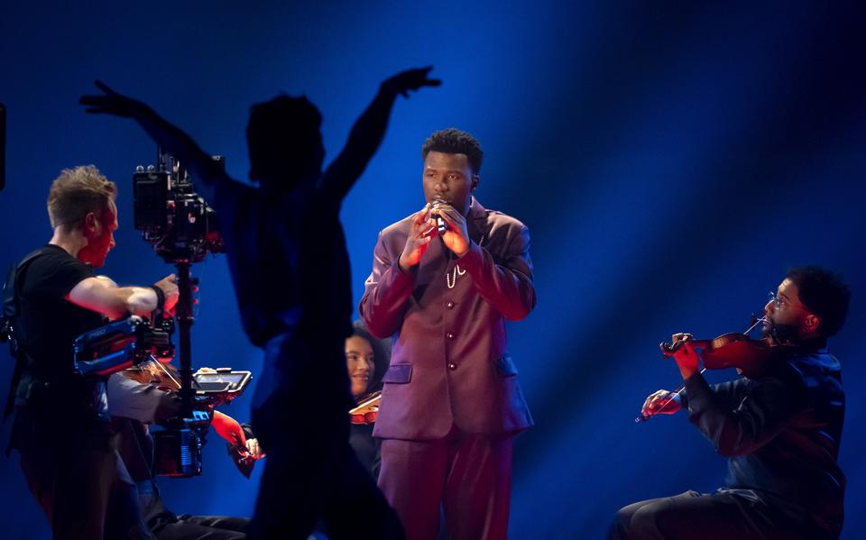 Claude tijdens een van de repetities van het Eurovisie Songfestival.